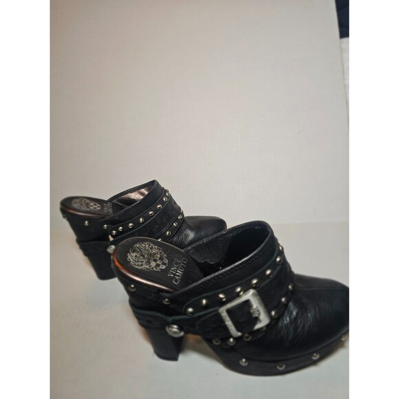 Vince Camuto Women's Christie Studded Black Leather Mules 7.5 Goth Witchy - Picture 9 of 10